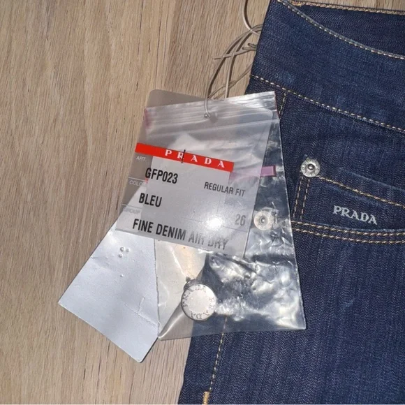 NWT Prada Dark Wash Denim Straight Leg Jeans - Size 26 - Picture 6 of 8